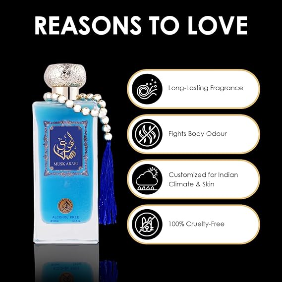 Al-Fakhr Alcohol Free Musk Arabi Premium Scent, Fresh & Soothing Fragrance, Long Lasting Perfume Spray For Men, 100ml
