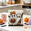 Halloween Cute Black Cat Fox Ghost Wooden Napkin Holder for Festive Table Decoration, Paper Towel Storage Rack with Festive Atmosphere
