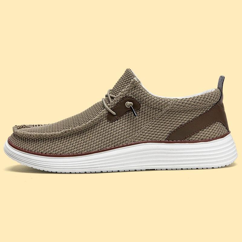 

Summer Breathable Men s Loafers Lightweight Casual Slip on Shoes Non-Slip Comfortable Outdoor Vulcanized Leisure Shoes for Men 48 коричневый