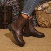Foreign Trade Large Size Round Head Thick Sole 2025 New Lace-up Short Tube European and American Style Fashion Women's Martin Boots