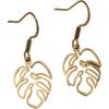 18K Gold Bohemian Palm Leaf Drop Earrings for Women