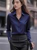 Women's Satin Lapel Long Sleeve Solid Color Versatile Shirt - Fall Collection