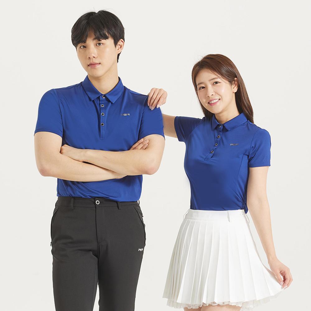 PGR Short Sleeve Collared T-Shirt Blue Gt-3312