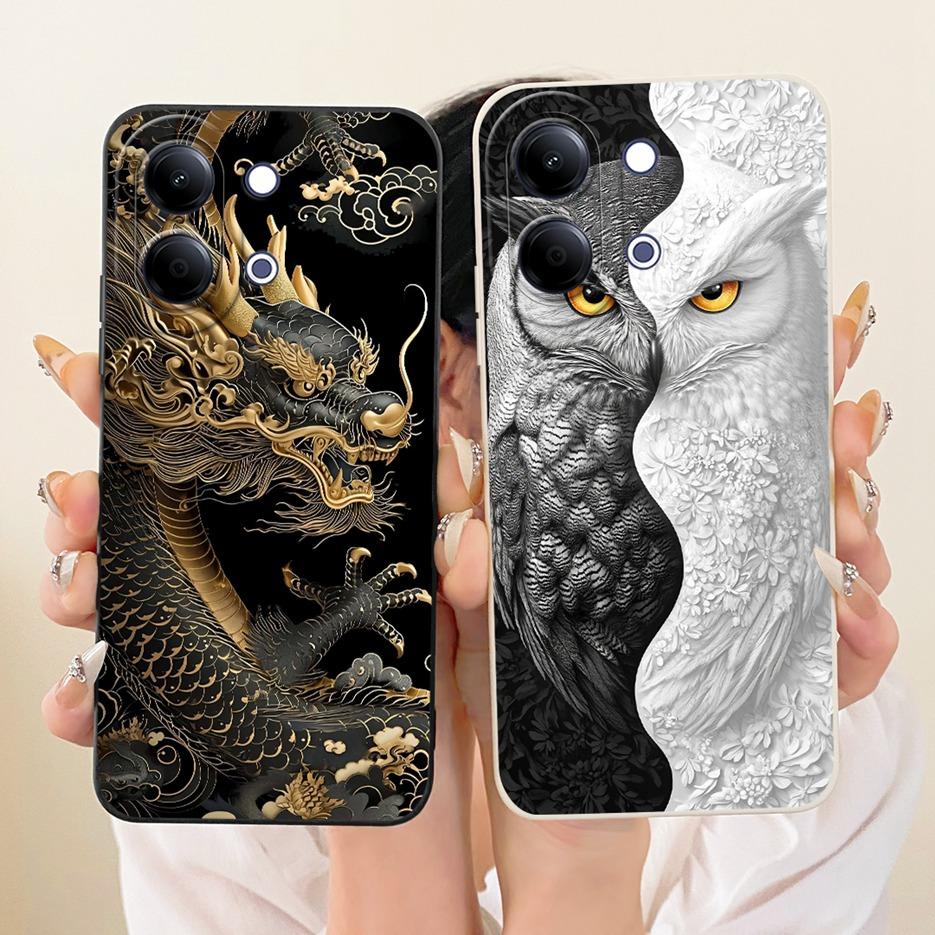 For Vivo Y05 4G Case New Luxury Bow Love Heart Painted Cover Soft TPU Phone Case For Vivo Y11d Y 05 VivoY05 VivoY11d Fundas Bags