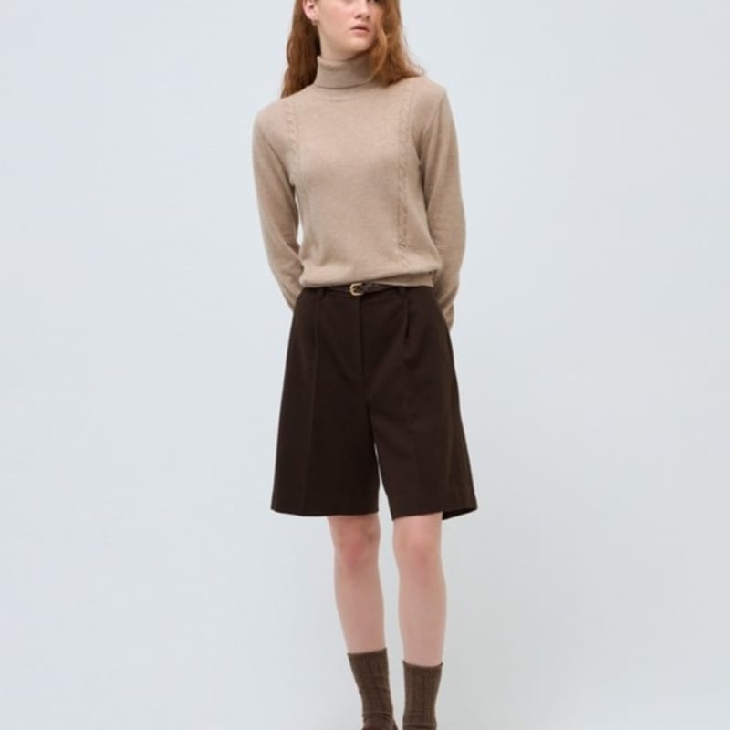 DEPOUND Cashmere Blend Ribbed Socks - Brown