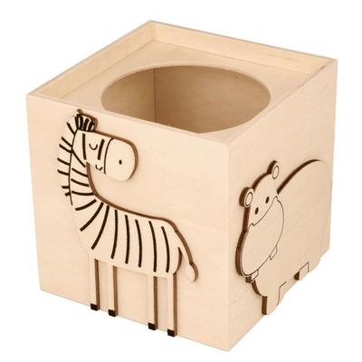Wooden Pencil Holder Animals of the Savannah