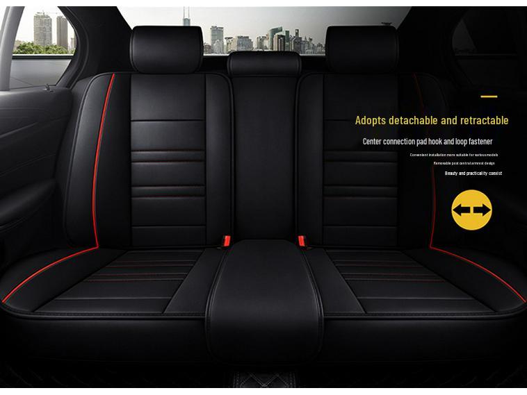 Four Seasons Leather Full Surround Car Seat Covers - Cartoon Design, Fits Five Seats.