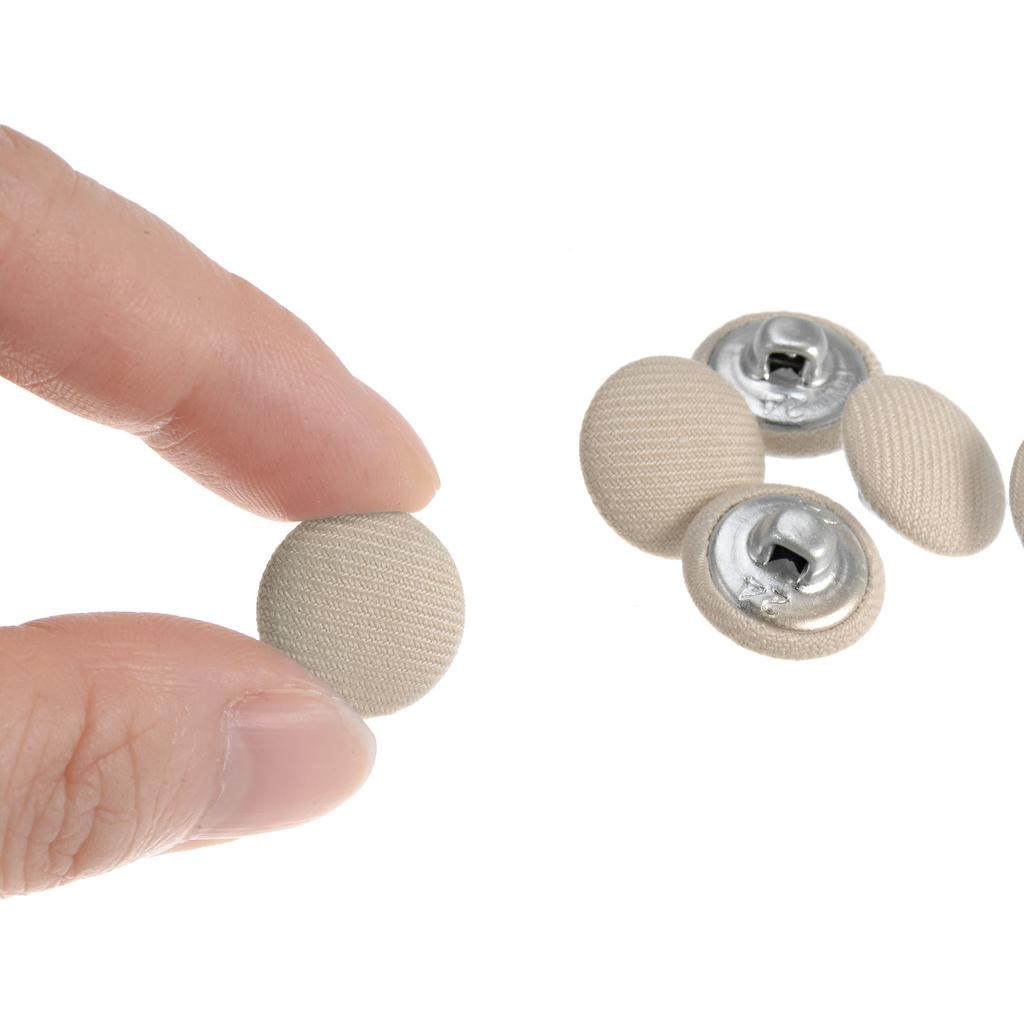 10pcs Fabric Cloth Covered Button 10/15/18mm Metal Shank Round Sewing Buttons for Suits Dress Shirt Coat Clothing Decor