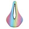 Road Bike Saddle Colorful PU Leather Steel Nonslip Soft Shock Absorbing Hollow Design Bike Seat for Road Mountain Bike