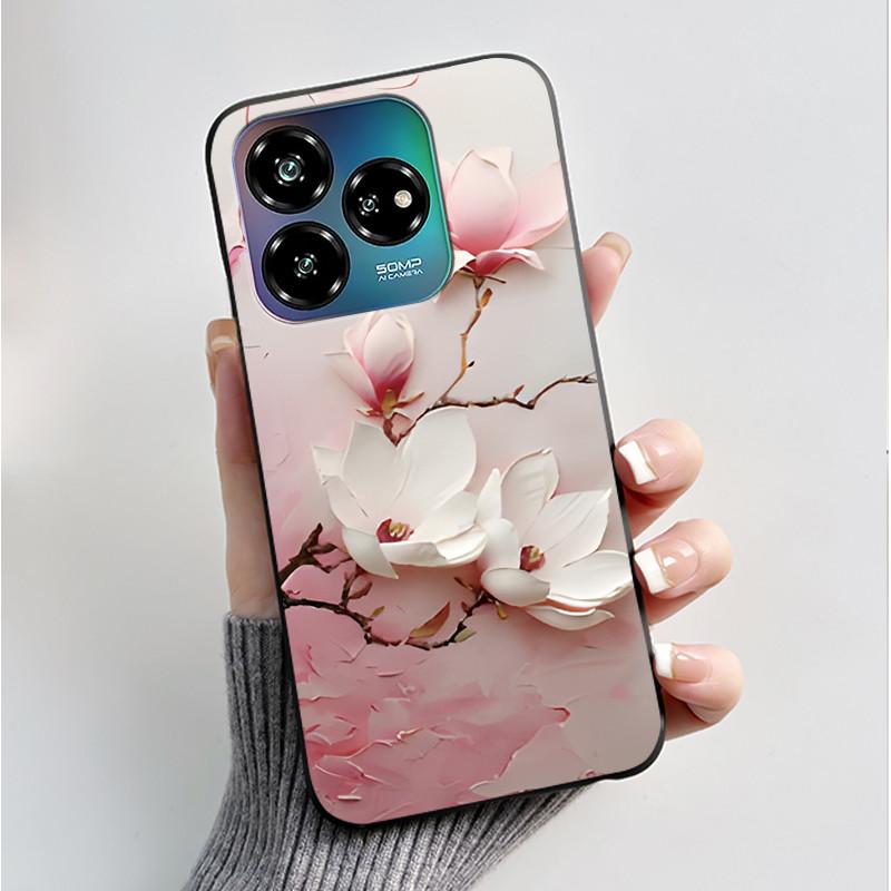 Case For ZTE Blade V60 Design 4G/Blade V60 Vita/Nubia V60 Design/Axon 60 Lite Soft Silicone Black Cover Cute Flower Cartoon Case