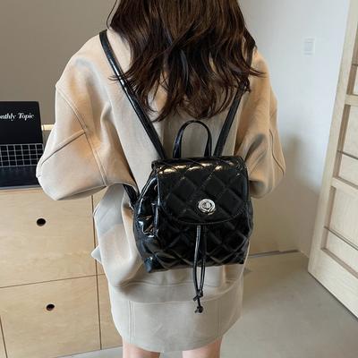 Hilo de bordado de rombos bolso pequeño retro para mujer 2025 mochila nueva mochila de textura premium