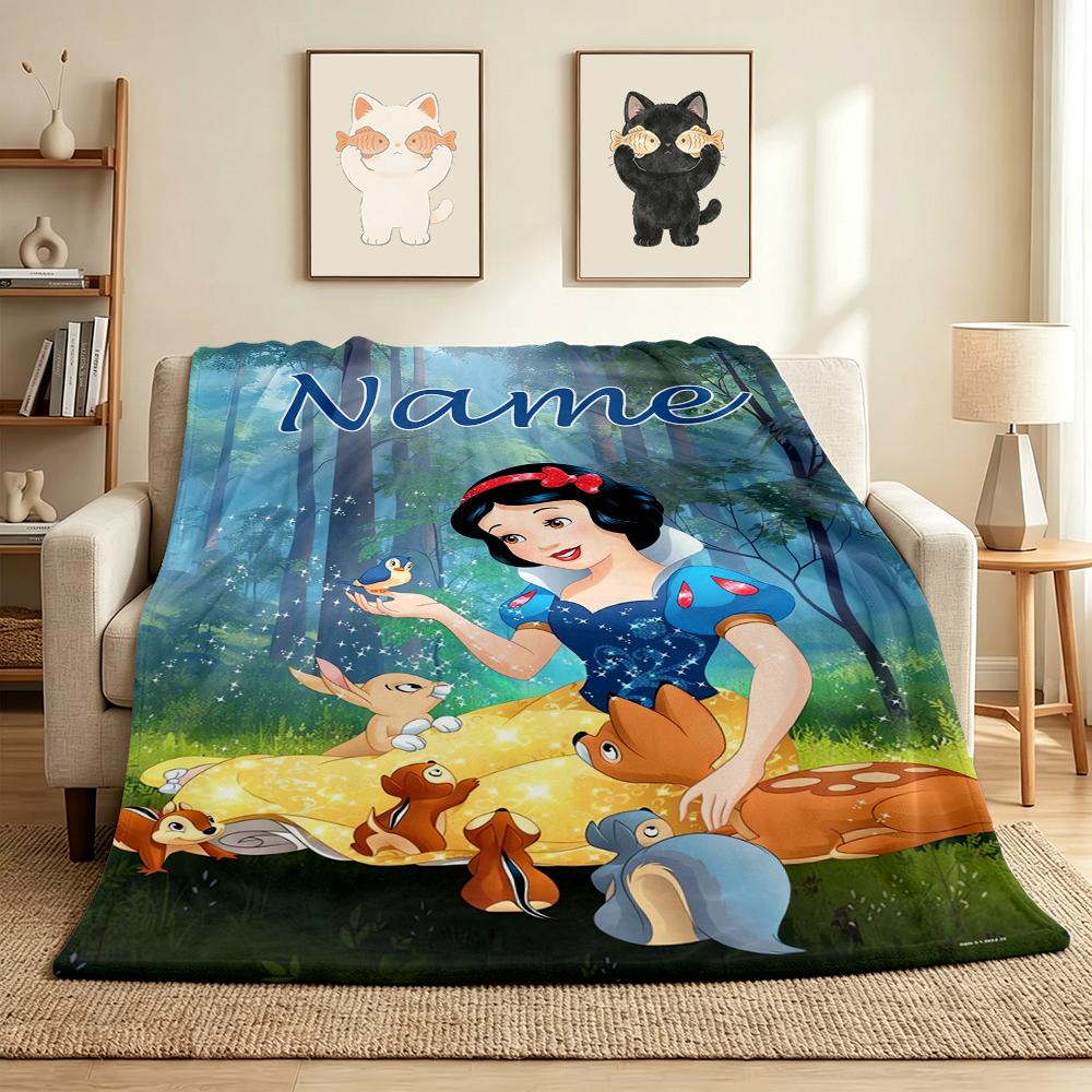 Custom Name Forest Friends Flannel Blanket Throw Blanket Soft Warm Sofa Bed Decor Unique Gift