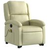 Massage Recliner with Rising Function Cream Genuine Leather