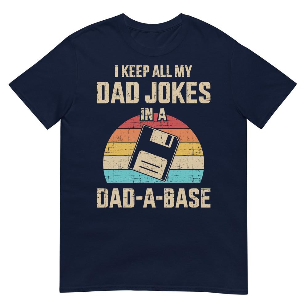 Funny Dad Jokes In Dadabase Vintage For Fathers Day Tshirt S