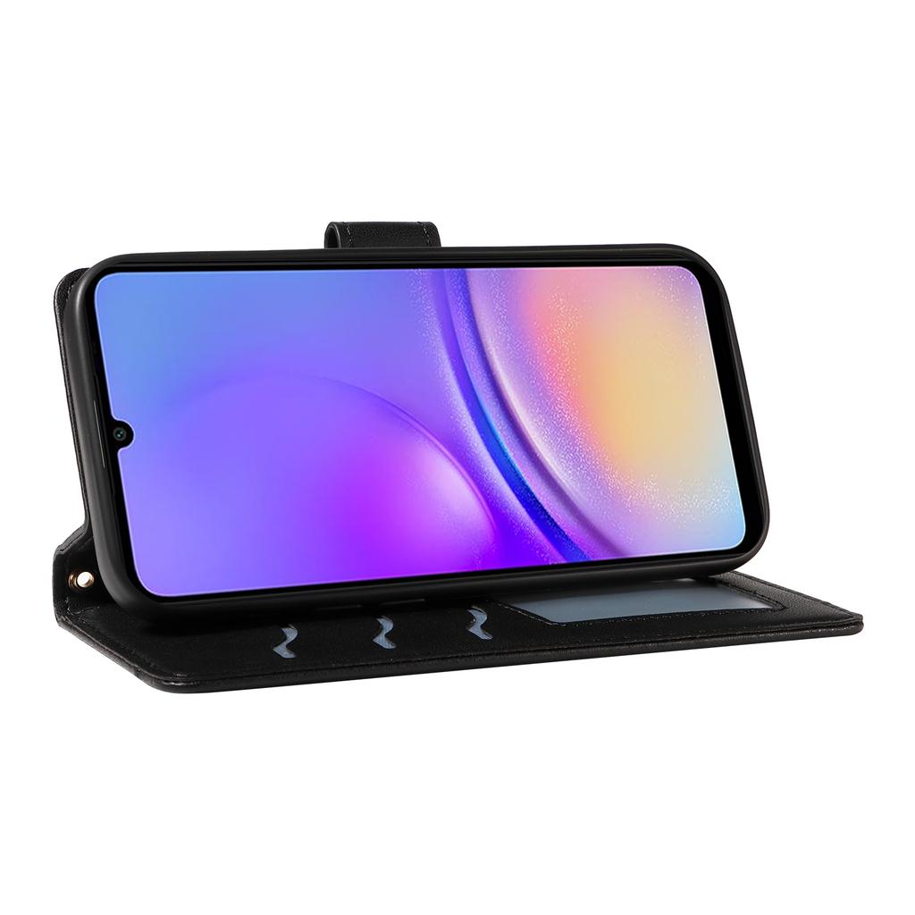 For Samsung Galaxy A05 4G Case Wallet Rhombus Leather Phone Cover with Shoulder Strap,Wrist Strap