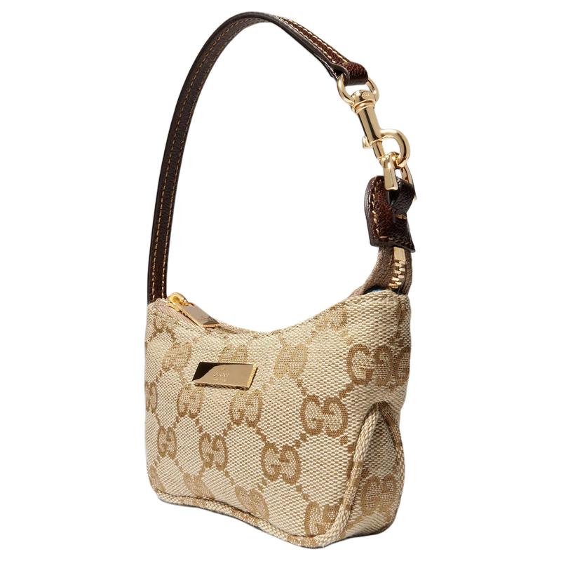 Gucci Lady Lunetta Generation Snap-lukning Lærred Møntpung Almindelig Unisex Parstil Sand og Brun