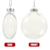 6pcs Christmas Flat Ball Decor Fillable Transparent Pet Plastic Diy Hanging Ornament For Party Wedding Candy Decoration