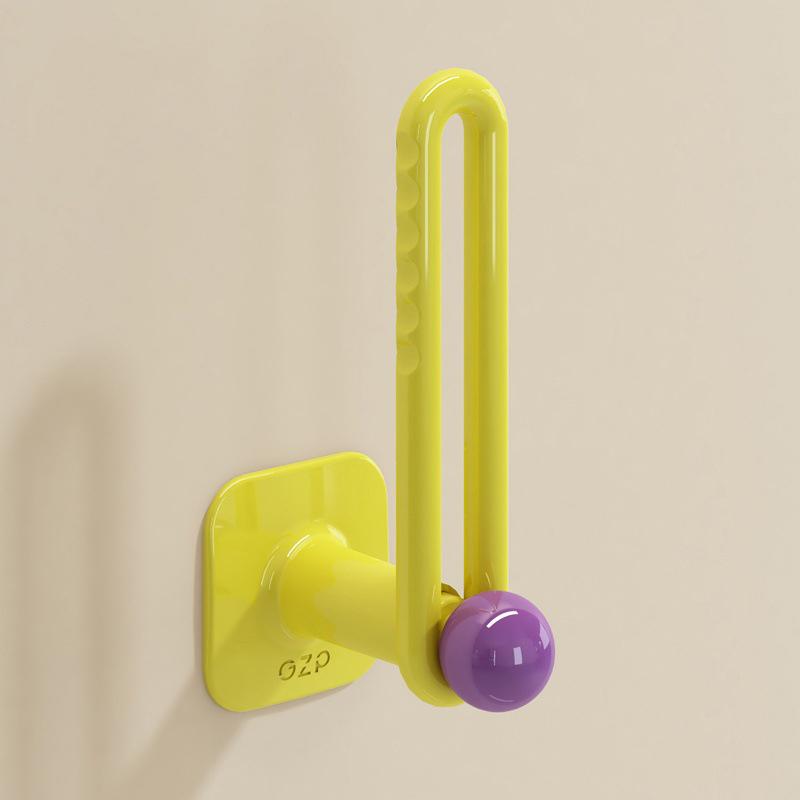 

Настенная стойка-держатель для резинок для волос, многоцелевой органайзер для ювелирных изделий, ожерелий, браслетов, настенный крючок-вешалка для ключей, тканевых сумок жёлтый