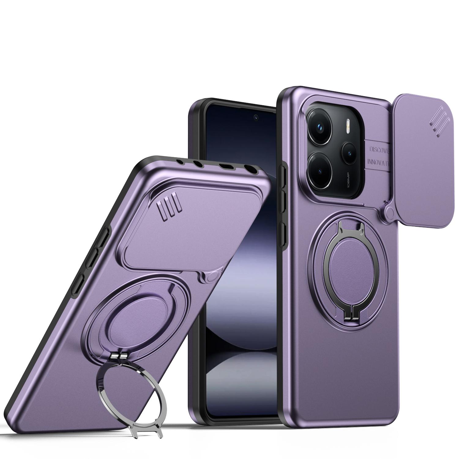 

For Redmi Note 14 Armor Shockproof Magnetic Ring Stand Holder Phone Case For Redmi 15C A5 171MM Global For 15C 173MM EU Cover Redmi Note 14 4G (Global) фиолетовый