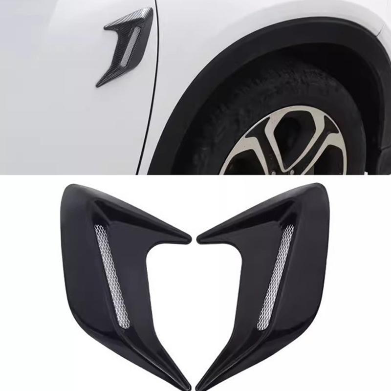 2Pcs Car Side Air Vent Stickers Modification Ventilation Grille Cover Side Air Intake Cover Hood Decoration Car Accessories