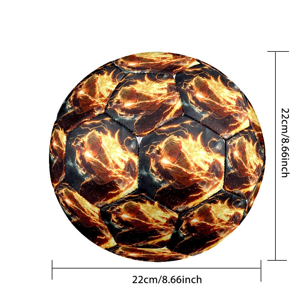 Agatsuma Zenitsu Printed Size 5 Standard Football, Waterproof PU Training Soccer Ball for Outdoor Sports