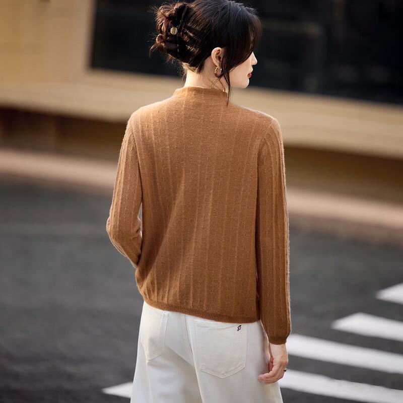 Srcr Women's Semi-High Neck 100% Cashmere Sweater