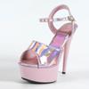 Fashion High Quality Patent Leather Open Toe Platform Sandals Women 16 Cm Super High Heel Pole Dance Shoes Fashion Brand Designer Shoes