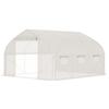 Garden Tunnel Greenhouse 10.4 m² Anti-UV Garden Greenhouse Roll-Up Zipped Door Mesh Windows 350 x 300 x 200 cm White