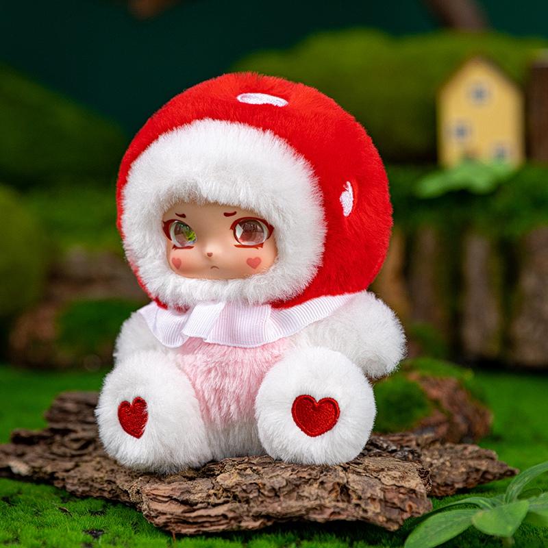 14Cm Mushroom Girl Vinyl Plush Toys Cute Fungi Fairy Stuffed Doll Soft Kawaii Forest Toy For Kids Creative Gifts Bag Pendant