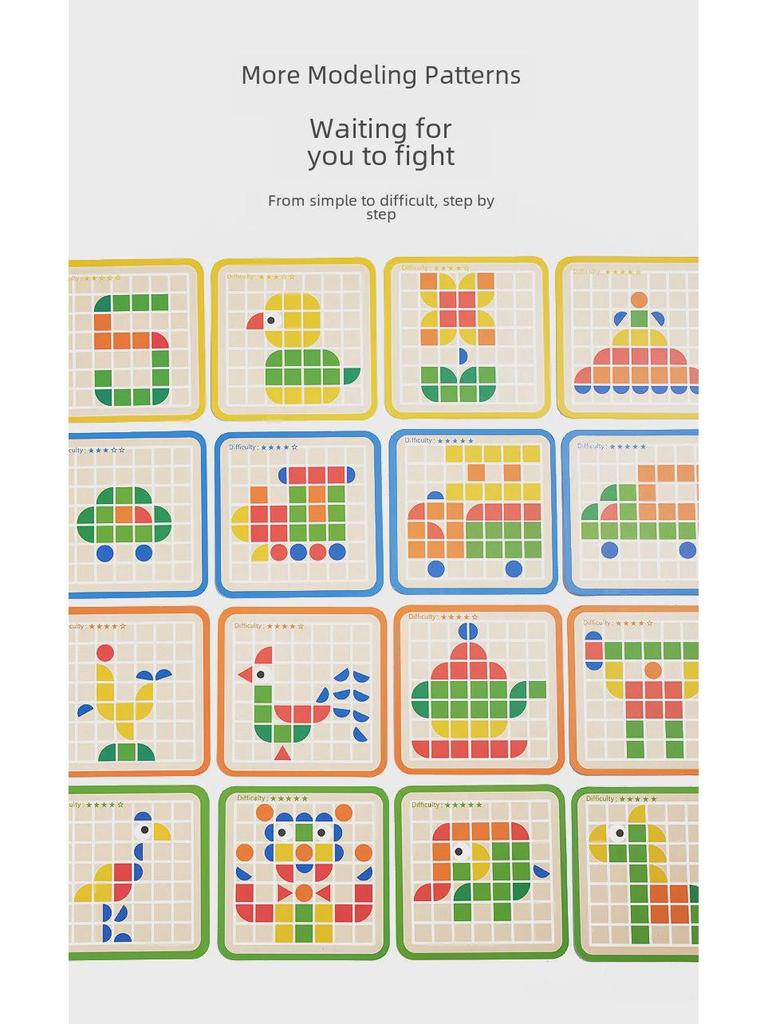 Mosaic 3D Puzzle: Wooden Educational Building Blocks for Children