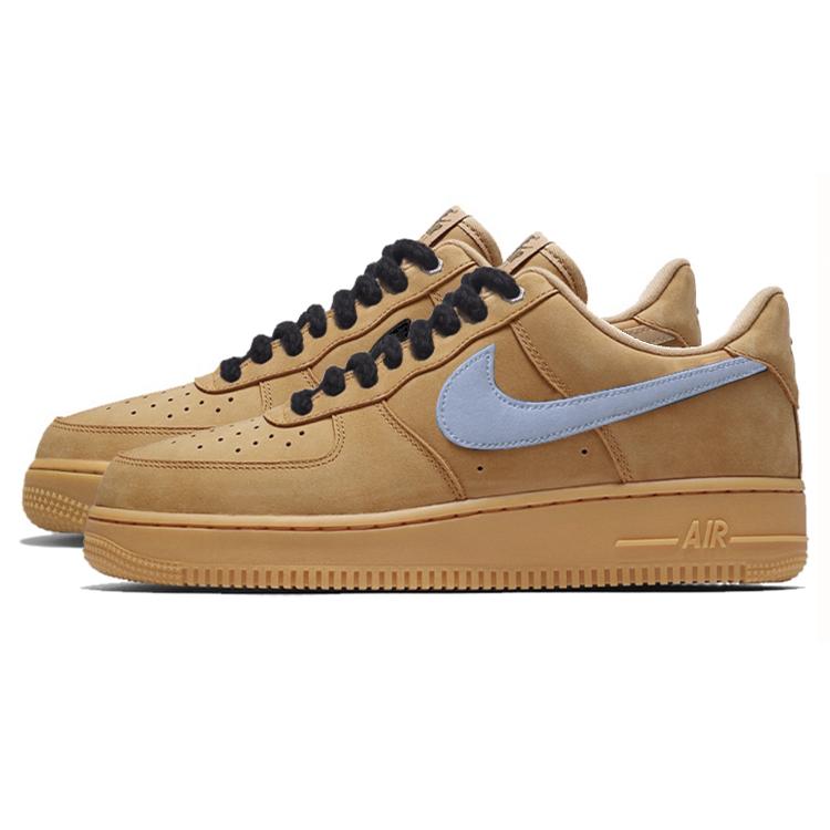Nike Air Force 1 Abrasion Resistant Abrasion Resistant Low top Skateboard Shoes Unisex Wheat CJ9179-200(Team562-)