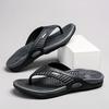 Men's Flip Flops Massage Sole Color Blocked Oversized Beach Slippers Outdoor Casual Clip On Lightweight Shoes