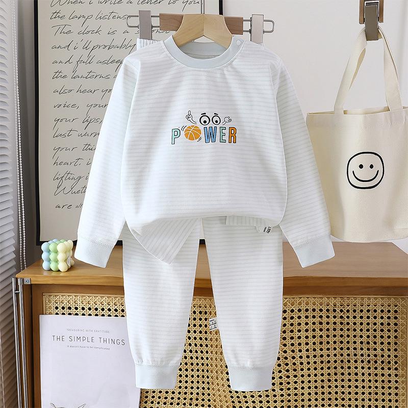 Autumn/Winter Kids' Cotton Long Underwear Set - Cute and Cozy Homewear