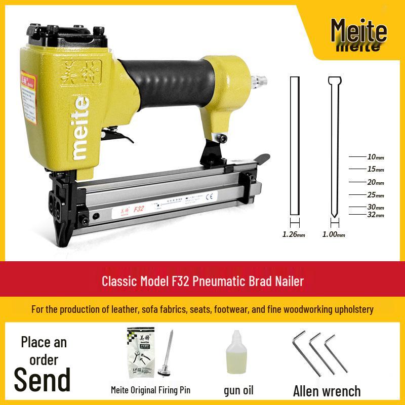 Meite Pneumatic F32 Brad Nailer for Woodworking and Furniture