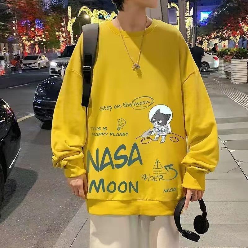 

Men s Oversized Long Sleeve High Street T-shirt for Spring and Autumn - Trendy and Versatile 4XL жёлтый