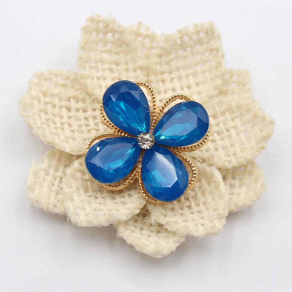 New 4 pieces of 25 * 29MM gold droplet protein alloy flower plate DIY clothing accessories hair accessories decoration accessori