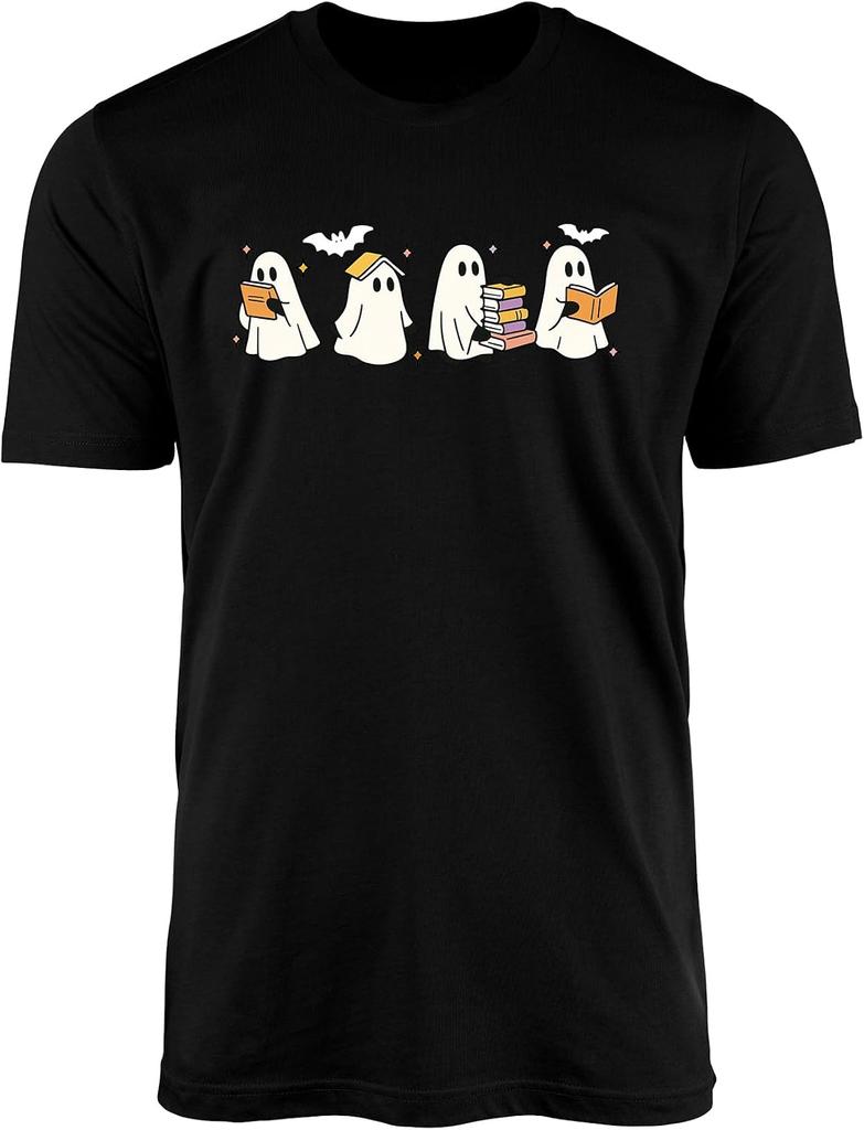 Cute Ghost Reading Books Halloween T-shirt