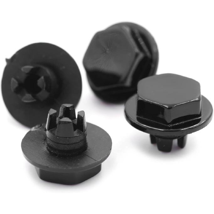 RTRHINOTUNING 50pcs 7.6mm(0.3in) Wheel Decorative Nail Universal Rim Lip Rivets Black Nut Replacement