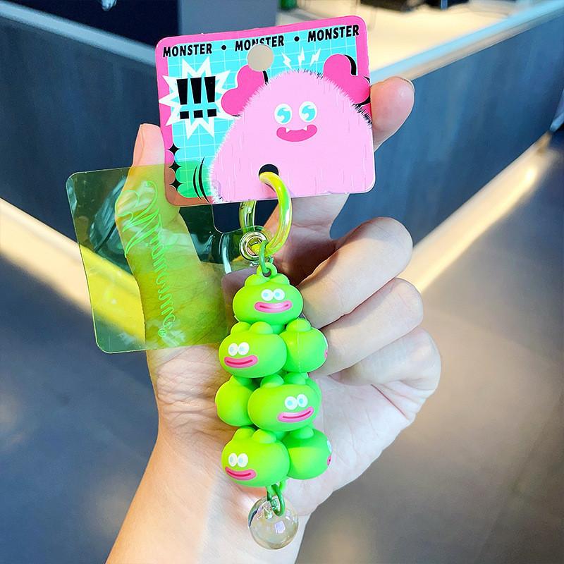 

Family Adorable Monster Series Keychain Creative Blue Cartoon Bag Ornament Style зелений