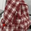 Sac à dos à carreaux rétro pour femme Sac d'école pour étudiant