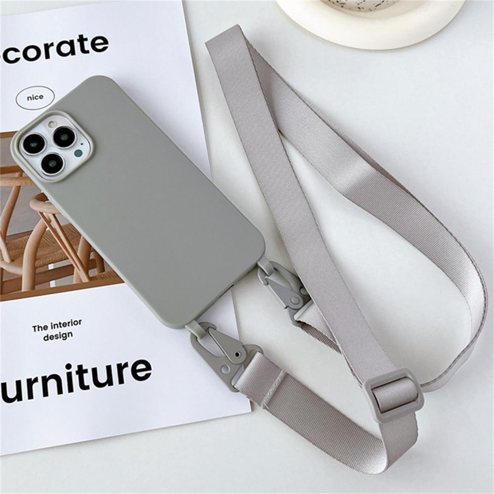 Umhängeband Lanyard Matte Silikonhülle für IPhone 17 16 15 14 Pro Max 11 12 13 XR X XS 8 Plus SE Stoßfeste Hülle