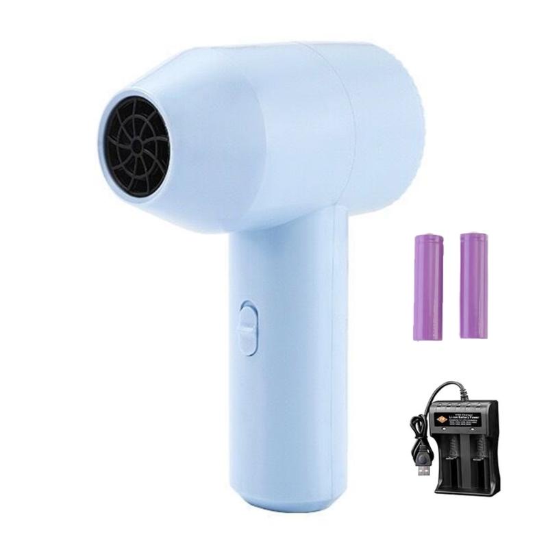 Mini vzduchový ventilátor Air Blower 12V dobíjecí fén 2x 1500mAh baterie