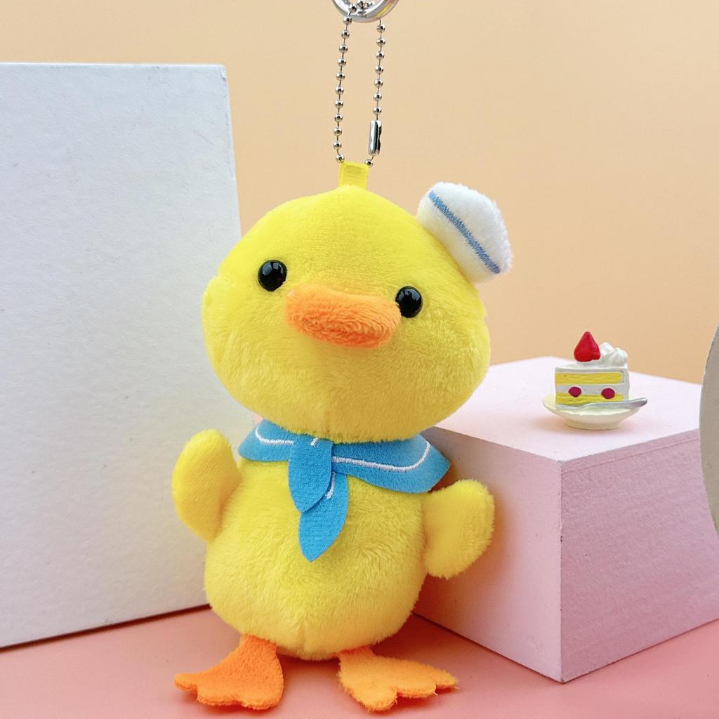 Cartoon Duck Plush Keychain - Cute Animal Pendant & Keyring Ornament for Couples