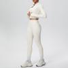 Three-Piece Yoga Set: Cross-Back Sports Tank, Zipper Jacket, High-Waisted Butt Lifting Leggings