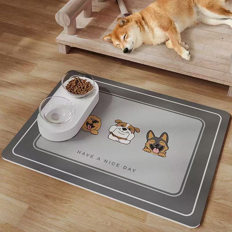 VIKAMA Pet Diatom Mud Floor Mat Dog Bowl Mat Cat Absorbent Bowl Mat Pet Food Leakage Prevention No-Wash Mat