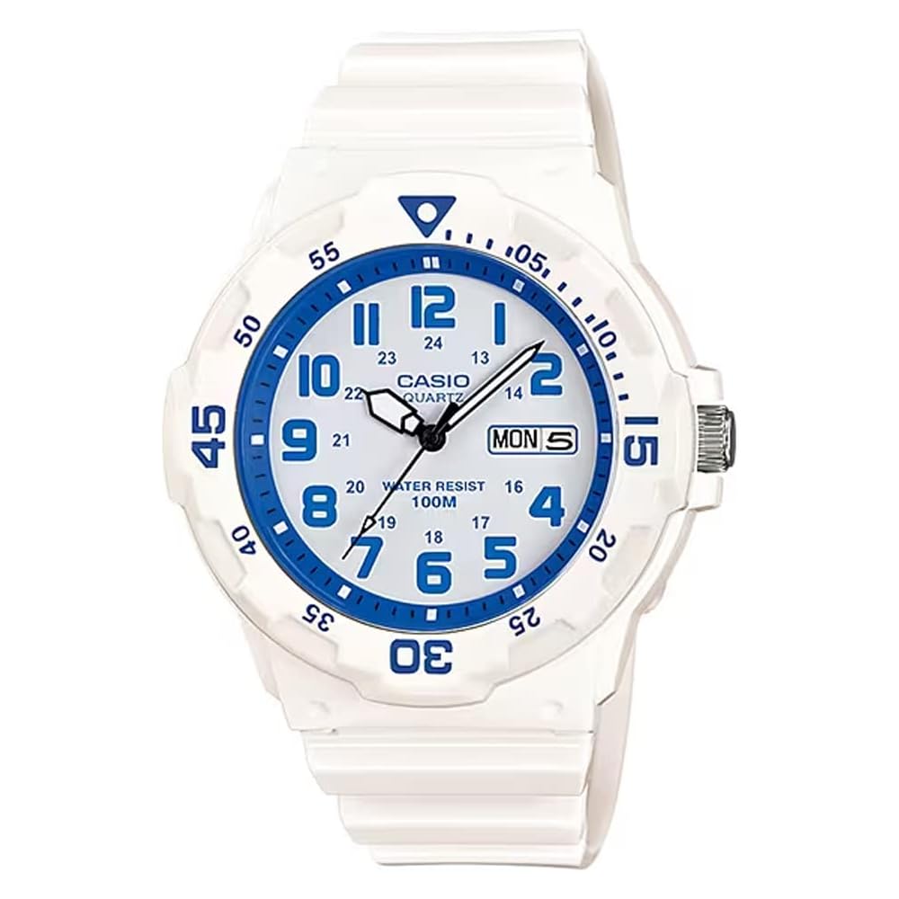Casio Standard MRW-200HC-7B2V Men s Quartz Watch Gloss White Blue Overseas Model
