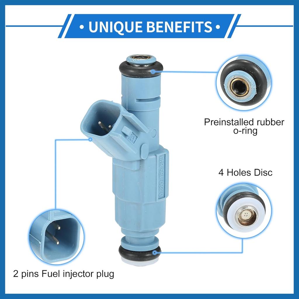 Fuel Injector Compatible for Dodge for Ram 1500 02-07 4.7L for Dodge Dakota 01-07 4.7L, Flow Matched Plastic Blue Fuel Injection Nozzle Item