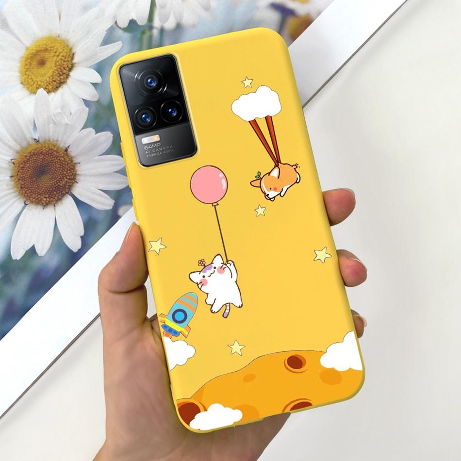 For Vivo V21e Case Vivo V21E 4G V 21E V2061 Lovely Cartoon Candy Color Soft Silicone TPU Phone Back Cover