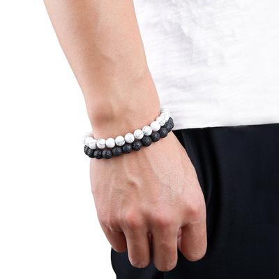 Yousheng 4Pcs/Set Couple Bracelet Assorted 8mm Round Beads Natural Stones Elastic Stress Relief Men Women Tiger Eye Bracelet Fashion Jewelry
