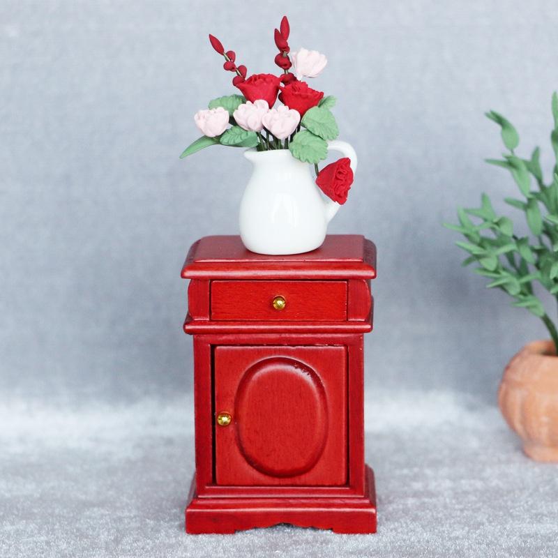 1/12 Dollhouse Miniature Mini Wooden Coffee Table Simulation End Table Furniture Toys for Doll House Decoration Accessories